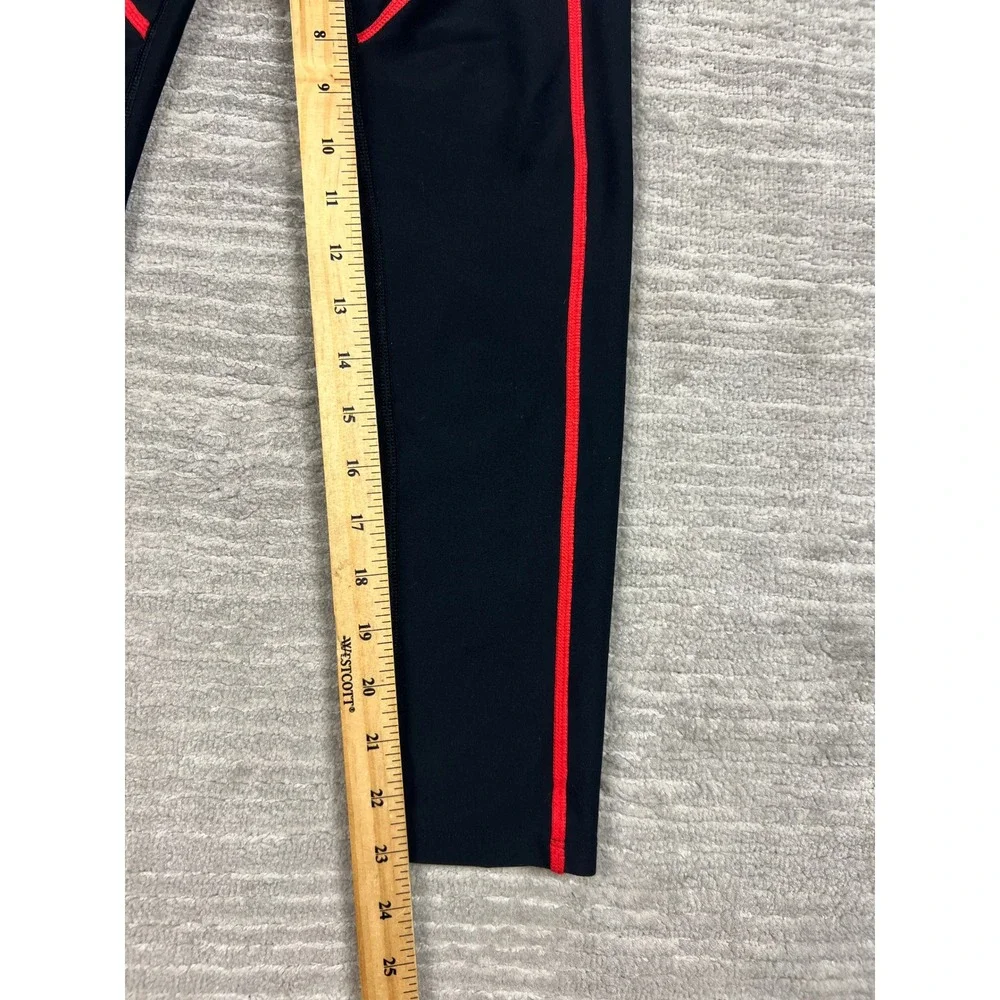 Old Navy Leggings Girls L Black Powersoft Go-Dry High-Rise Contrast Piping Pink